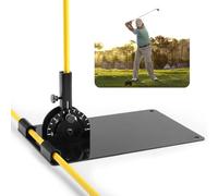 AXKAL Angle Adjustable Golf Alignment Stick Holder with 2 Foldable Sticks, Golf Trainer Aid Teaching Equipment For Swing Path Posture Accuracy Practice & Right Left Handed Golfer (Black)