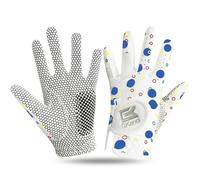 AXKAL Golf Gloves Kids Left Right Handed Golfer Microfiber All Weather Grip Non-Slip Pair, Junior Golf Glove Soft Comfortable Breathable Fashion Color Design (Blue, L, Ambidextrous)