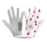 AXKAL Golf Gloves Kids Left Right Handed Golfer Microfiber All Weather Grip Non-Slip Pair, Junior Golf Glove Soft Comfortable Breathable Fashion Color Design (Pink, S, Ambidextrous)