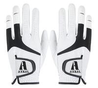 AXKAL Golf Gloves Men All Weather Soft Breathable 1 Pair/2 Pack, Men's Golf Gloves for Left or Right Handed Golfer with Durability Leather Sizes S M ML L XL (M, Ambidextrous)