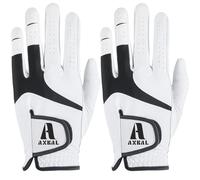 AXKAL Golf Gloves Men All Weather Soft Breathable 1 Pair/2 Pack, Men's Golf Gloves for Left or Right Handed Golfer with Durability Leather Sizes S M ML L XL (ML, Left)