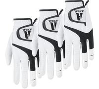 AXKAL Golf Gloves Men Cabretta Leather Breathable Design Value 3 Pack, Soft Men’s Golf Gloves All Weather Grip for Left Right Handed Golfer S M ML L XL (XL, Left)