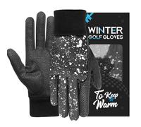 AXKAL Golf Gloves Winter Thermal Both Hands Windproof Waterproof for Men Pair, Winter Golf Gloves Warm Cold Weather Grip Performance Black Dark (Black, L)