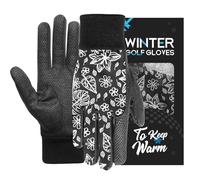 AXKAL Golf Gloves Winter Thermal Both Hands Windproof Waterproof for Men Pair, Winter Golf Gloves Warm Cold Weather Grip Performance Black Dark (Dark, M)