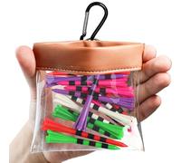 AXKAL Golf Pouch Bag Transparent 1 or 2 Pack with 15pcs Golf Tees Value Set, Premium Waterproof Golf Tee Bag with Hook Design, Convenient Squeeze Top Pocket Golf Accessories (1 Pack)