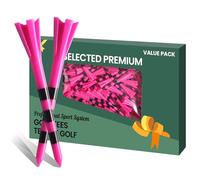 AXKAL Golf Tees Plastic 3 1/4 2 3/4 inch Unbreakable 30 50 100 Pack, Upgrade Long Stronger Bulk More Durable Stable Reduce Friction Side Spin Tee Gift For Women (Pink, 50Pcs 3 1/4 inch)