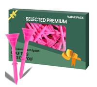AXKAL Golf Tees Plastic 3 1/4’’ 83mm Unbreakable Double-Layer Low Resistance Flexible Value 30 Pack Pink, Golf Tee Spikes for Court Outdoor Sports (30 Pack-3 1/4'', Pink)