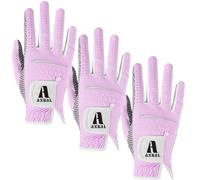AXKAL Lady Golf Gloves Left Hand Women Ladies All Weather Weathersof Grip Fashion Printing Color Value 3 Pack, Golf Glove Womens Soft Breathable Performance for Golfing (Purple, L, Right)