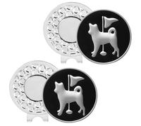 AXKAL Magnetic Stylish Golf Ball Markers with Hat Clip 1/2 Pack, Premium Strong Magnetic Golf Accessory for Cap Bag Shirt, Ideal Golf Gift for Women & Men (2Pcs, Shiba Inu Pattern)