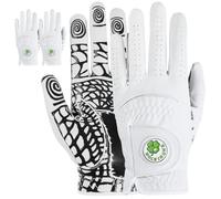 AXKAL Men's Golf Gloves All-Weather Grip with Silicone Palm 2 Pack, Premium Comfortable & Breathable Golf Gloves With Ball Marker for Right or Left Handed Golfer, Sizes S to XL (White, XL, Left)