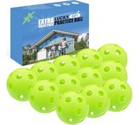 AXKAL Plastic Practice Baseballs & Pickleballs Value 12 Pack for Hitting Training, Premium Durable & Lightweight Hollow Balls with High-Visible Colors for Indoor Outdoor Practice (12 Pcs-Green)