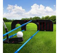 AXKAL Upgrade Golf Training Aid Tool with 6 Pcs Golf Alignment Stick Cover Rods, Golf Swing Aiming Putting Practice Trainer Aid Equipment Sports Outdoor (Black)