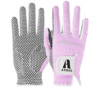 AXKAL Women Golf Gloves Enhanced Grip Comfortable 1 Pack Right Left Hand, Breathable Durable Hot Wet All-Weather Soft Ladies Golf Gloves Purple Pink for Sizes S M ML L XL (Purple, L, Right)