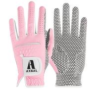 AXKAL Women Golf Gloves Enhanced Grip Comfortable 1 Pack Right Left Hand, Breathable Durable Hot Wet All-Weather Soft Ladies Golf Gloves Purple Pink for Sizes S M ML L XL (Pink, S, Left)
