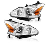 AXLAHA Headlight Assembly Compatible with 2013 2014 2015 Nissan Altima Only fit 4 Door Driver and Passenger Side Chrome Housing Clear Lens