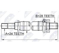 Axle Shaft with Intermediate Bearing for Mazda 3 2003-2009