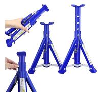 Axle Stand 3T Folable Folding Car Jack 4 Height Adjustment Axle Stand, 290mm to 408mm Adjustable Height, Steel Car Stand for Automotive Maintenance, Pair of 2