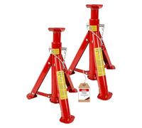 PETEX Axle Stand, Height-Adjustable and Foldable, Set of 2, 3 Tonnes, Red