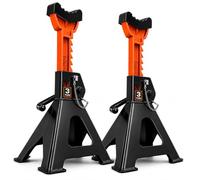 Axle Stands 3 Ton, Double Locking and Rubber Pad Support Jack Stand, Heavy Duty Car Lift Tool for Vehicles, Caravans, Workshops, Garages，set of 2