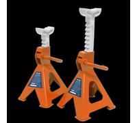 Axle Stands (Pair) 2 Tonne Capacity per Stand Ratchet Type - Orange