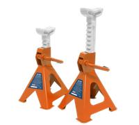 Axle Stands (Pair) 2tonne Capacity per Stand Ratchet Type - Orange - Sealey VS20