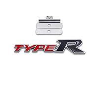 AxleZx Chrome Metal Type-R Logo Car Front Grille Emblem Premium 3D Racing Sport Turbo Power Grill Badge (Red&Black)