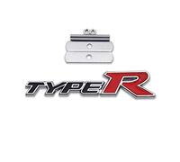 AxleZx Chrome Metal Type-R Logo Car Front Grille Emblem Premium 3D Racing Sport Turbo Power Grill Badge (Black&Red)