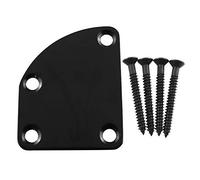 AXLIZER 1 SET Electric Guitar Neck Plate Curved Cutaway Semi Round Neck Joint Back Mounting Plate 4 Holes with Screws Compatible with Guitar Bass Parts Replacement