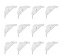 AXLIZER 12PCS 90 Degree Cabinet Triangle Bracket Plastic White Corner Support Braces for Furniture Cabinets and Other Accessories