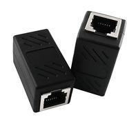 AXLIZER 2PCS RJ11 6P4C Inline Coupler Modular Female to Female Straight Telephone Extension Cable Cord Coupler Adapter Jack, Black