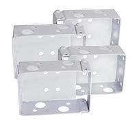 AXLIZER 4PCS 2SETS Blind Installation Brackets, Low Profile Box Mounting Brackets, White, Metal, Suitable for 5cm Top Blinds