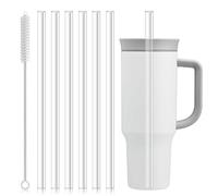 Axlksia 6 Pcs Replacement Straws for Owala 40oz Tumbler, Reusable Plastic Straws with Cleaning Brush Compatible with Owala Water Bottle Cup Mug Accessories