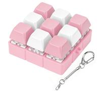 Axlksia Keyboard Fidget Toy, Fidget Clicker Keyboard Fidget Keychain, Button Fidget Gifts for Adults to Relieve Stress and Pass Time (9-in-1 G)