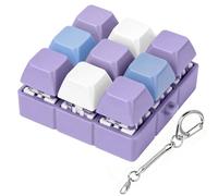 Axlksia Keyboard Fidget Toy, Fidget Clicker Keyboard Fidget Keychain, Button Fidget Gifts for Adults to Relieve Stress and Pass Time (9-in-1 J)