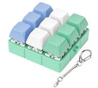 Axlksia Keyboard Fidget Toy, Fidget Clicker Keyboard Fidget Keychain, Button Fidget Gifts for Adults to Relieve Stress and Pass Time (9-in-1 A)