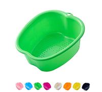 AXLOFO® Large Spa Foot Bath, Sturdy Plastic Soak Bowl, Massage Pedicure Basin for Detox, Feet Soaking, Removing Dead Skin and Calluses (Green)