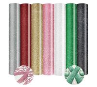 AXLORP Glitter Puff Vinyl Heat Transfer 3D - 7 Sheets 12"x10" Assorted Color Puff HTV Vinyl for T-Shirt Clothes Compatible with Cricut Air or Maker