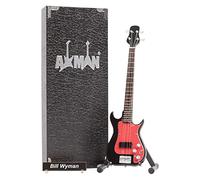 Axman Bill Wyman - Wyman Bass: Miniature Guitar Replica - Music Gifts - Handmade Ornamental 1/4 Scale - Includes a Display Box, Name Tag and Miniature Guitar Stand
