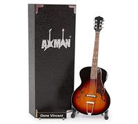 Axman Gene Vincent: Miniature Guitar Replica - Music Gifts - Handmade Ornamental 1/4 Scale - Includes a Display Box, Name Tag and Miniature Guitar Stand