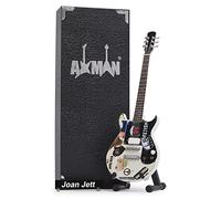 Axman Joan Jett Miniature Guitar Replica - Music Gifts - Handmade Ornamental 1/4 Scale - Includes a Display Box, Name Tag and Miniature Guitar Stand