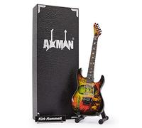Axman Kirk Hammett Miniature Guitar Replica - Music Gifts - Handmade Ornamental 1/4 Scale - Display Box, Name Tag and Miniature Guitar Stand Included