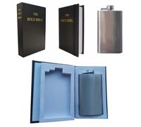 AXMAN Novelty Hip Flask | Holy Bible with 6oz Bottle | French Red Dwarf Missing Front Page - Secret Compartment
