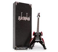 Axman Paul Stanley (Kiss): Silvertone Apocalypse Pro - Miniature Guitar Replica - Music Gifts - Handmade Ornamental 1/4 Scale - Includes a Display Box, Name Tag and Miniature Guitar Stand