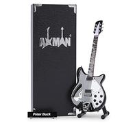 Axman Peter Buck Miniature Guitar Replica - Music Gifts - Handmade Ornamental 1/4 Scale - Display Box, Name Tag and Miniature Guitar Stand Included