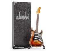 Axman Stevie Ray Vaughan: Number One Weathered - Miniature Guitar Replica - Music Gifts - Handmade Ornamental 1/4 Scale - Includes a Display Box, Name Tag and Miniature Guitar Stand