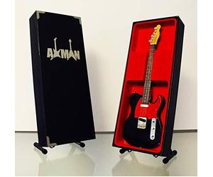 Axman Wilko Johnson (Dr. Feelgood) Miniature Guitar Replica - Music Gifts - Handmade Ornamental 1/4 Scale - Includes a Display Box, Name Tag and Miniature Guitar Stand