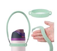 AXMCCH Silicone Water Bottle Carrier Strap with Handle for Stanley Tumbler, Adjustable Shoulder Sling Fits Most 8-40oz Bottles, Universal Bottle Holder for Owala Tumbler (Green)