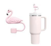 AXMCCH Straw Cover for Stanley Cup 10mm 0.4in Flamingo Shape Silicone Straw Topper for Stanley Tumbler 30Oz&40Oz