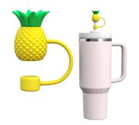 AXMCCH Straw Cover for Stanley Cup 10mm 0.4in Pineapple Shape Silicone Straw Topper for Stanley Tumbler 30Oz&40OZ