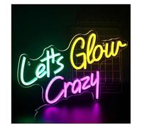 Axmoto Neon Lighting Let's Glow Crazy for neon Sign Light Personalized for Home Bar Pub Birthday Wedding Party Aesthetic